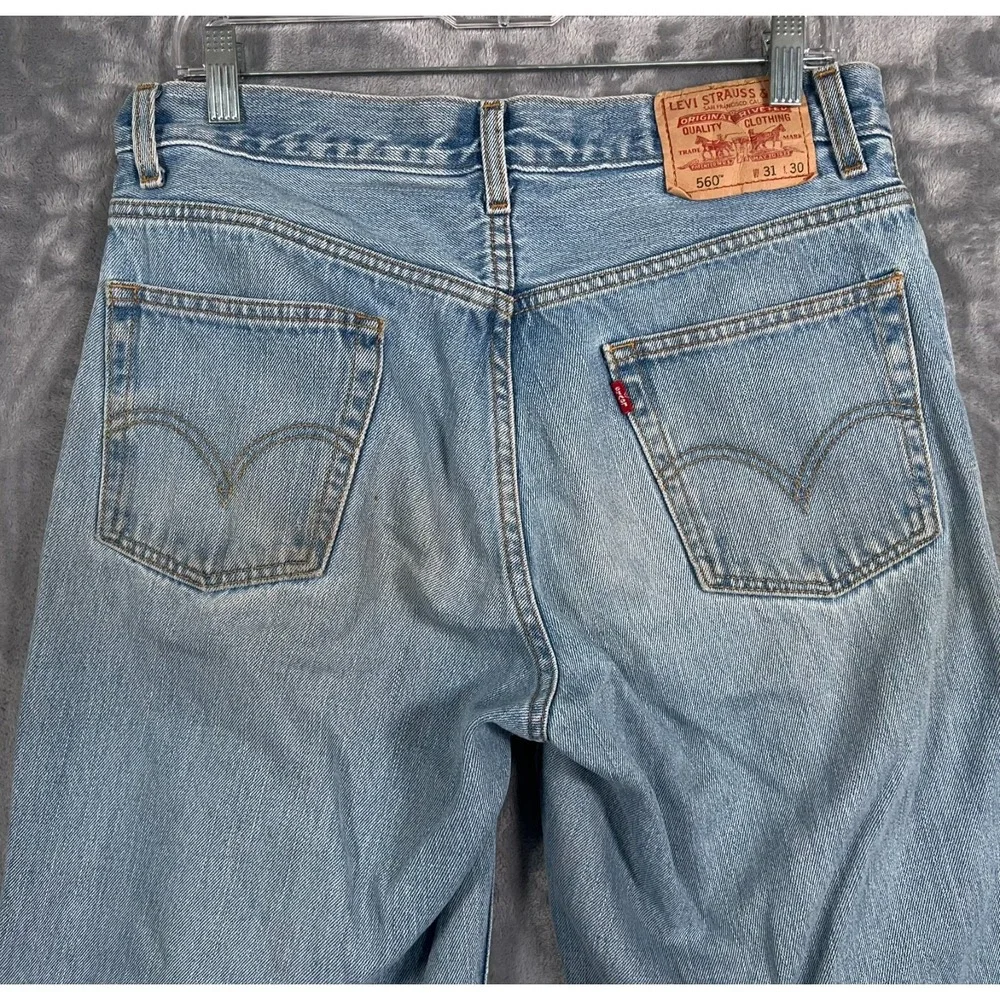 Vintage Levis 560 Jeans Mens 31x30 Light Blue Y2K Baggy Loose Faded Relaxed VTG